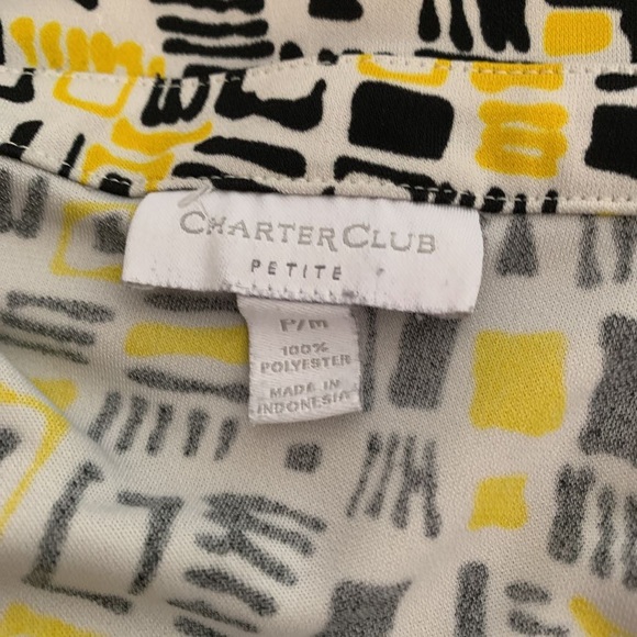 CHARTER CLUB. Woman’s Yellow Black Geometric SZ SP - Picture 4 of 4